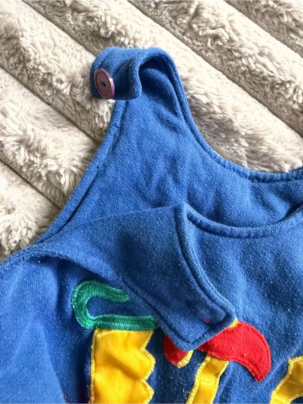 Vintage Buddy Boys Fleece Overalls Blue - Size 12 Months